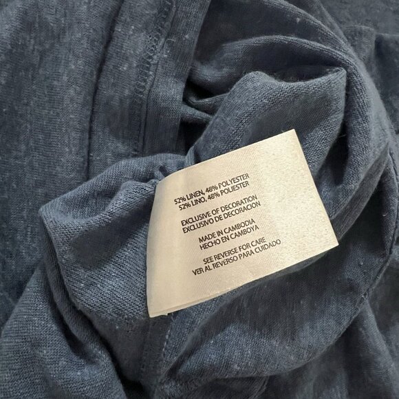 Orvis Top Size XXL Moonlight Blue Slub Linen V Neck Tee 3/4 Sleeve 1389464 - Picture 9 of 10